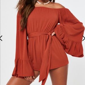 MISSGUIDED bell sleeve romper